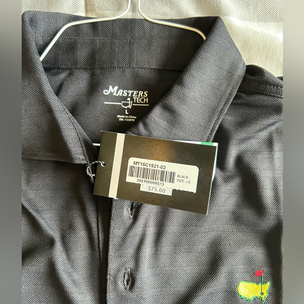 Master’s Golf Short Sleeve Polo - NWT Black Size Large - UPF 20 Moisture Wicking